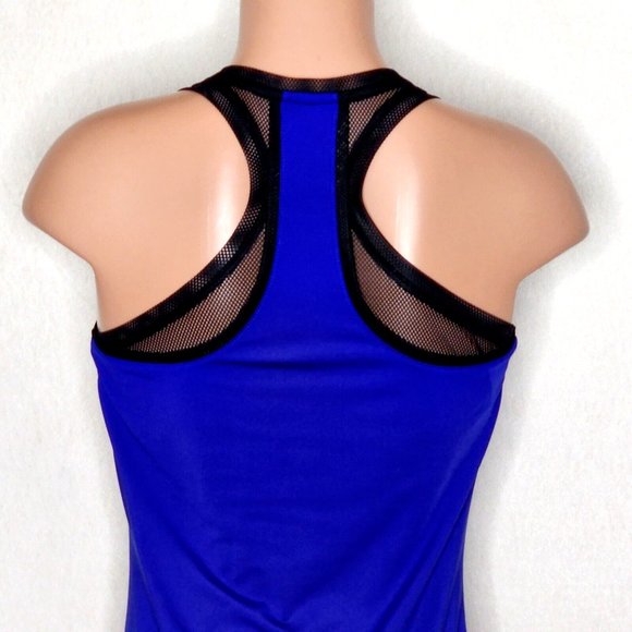 Fabletics Royal Blue Mosa Maxi Dress Mesh Racerback All Way Stretch - Picture 5 of 8